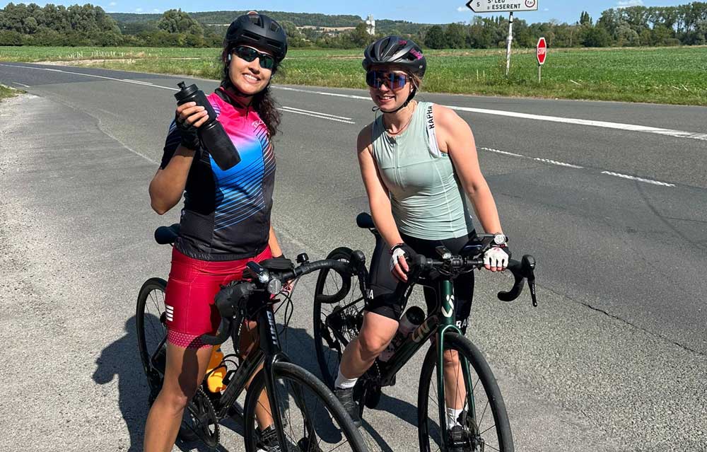 Two people cycling to raise funds for WMUK