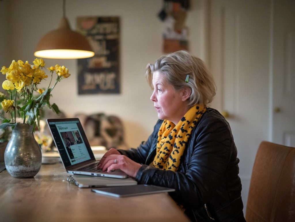 woman watching a webinar for WM