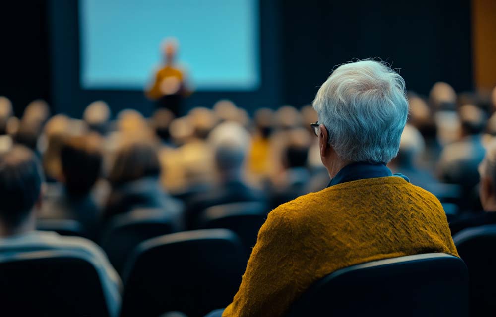 Person watching a seminar at Patient Summmit for Waldenstrom’s macroglobulinaemi